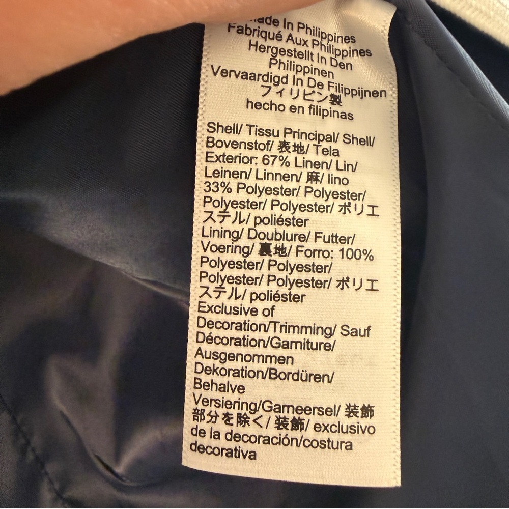 J. Crew Lucie lady jacket in stretch linen blend 8 Navy White New with Tags $268 - Picture 7 of 11